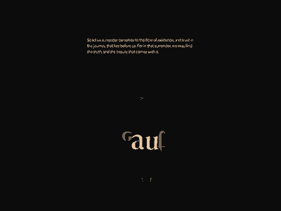 The image shows a dark background with the text: "So let us surrender ourselves to the flow of existence and trust in the journey that lies before us. For it is in surrender, we may find the truth and the beauty that await us," accompanied by elegant typography. Below, in a larger, ornate font, is the word "soul.
